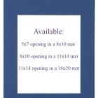 Toronto Blue Mat: 5x7 opening in 8x10 mat