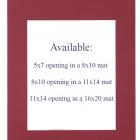 McMaster Burgundy Mat: 5x7 opening in 8x10 mat 