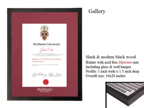 $49.95  Gallery Frame with McMaster Diploma Matte Burgundy