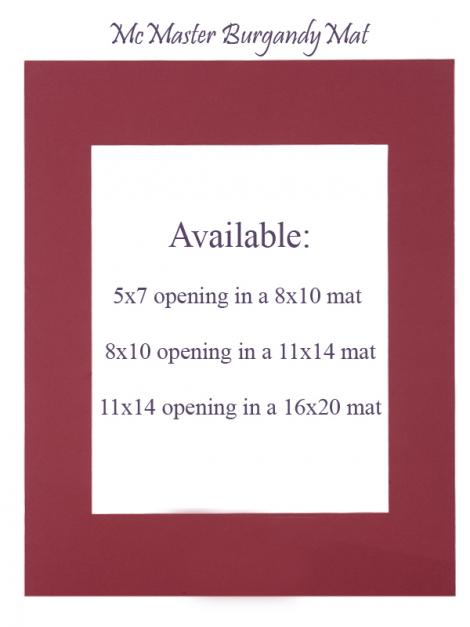 McMaster Burgundy Mat: 5x7 opening in 8x10 mat 