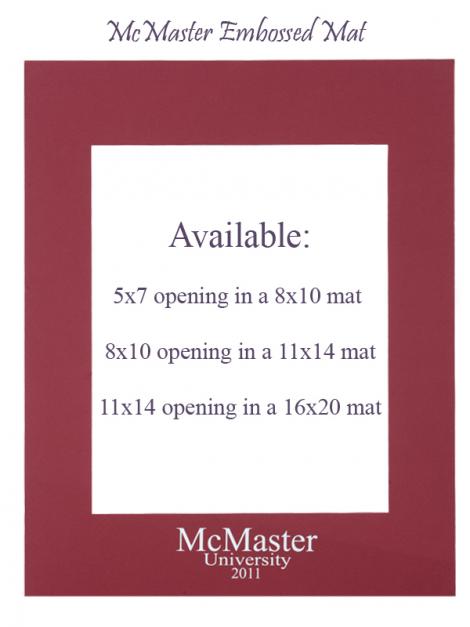 McMaster Embossed Mat: 5x7 opening in 8x10 mat